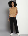 Calvin Klein Ribbed Hem Cap Sleeve Top