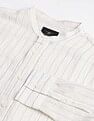 Flying Machine Vertical Striped Color Of Home Mandarin Collar Shirt