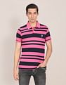 U.S. Polo Assn. Ribbed Collar Striped Polo Shirt