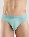 Calvin Klein Underwear Blue Solid Mid Rise Brief