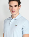 Flying Machine Pattern Knit Cotton Polo Shirt