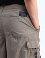 Flying Machine Mid Rise Solid Loose Fit Cargos