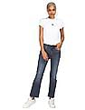Calvin Klein Women White Round Neck Side Drawstring Ribbed T-Shirt