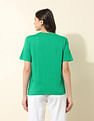 U.S. Polo Assn. Women Boxy Fit Brand Printed T-Shirt