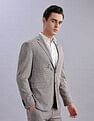 Tommy Hilfiger Self-Design Regular-Fit Polyester Single Breasted Blazer