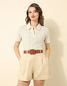U.S. Polo Assn. Women Schiffli Regular Fit Polo Shirt