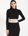 Tommy Hilfiger Regular-Fit Viscose Mock Neck Crop Top