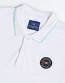 Flying Machine Solid Appliqued Logo Polo Shirt