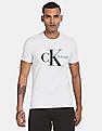 Calvin Klein Men White Slim Fit Punjab Monogram Print T-Shirt