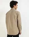 Tommy Hilfiger Khaki Men's Shirt for Relaxed Look