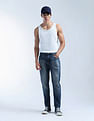 Flying Machine Slash Slim Tapered Fit Whiskered Jeans