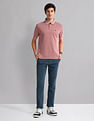 AD by Arvind Heathered Slim Fit Polo Shirt