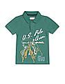 U.S. Polo Assn. Kids Boys Green Short Sleeve Brand Print Polo Shirt