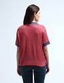 U.S. Polo Assn. Women Contrast Collar Textured Polo Shirt