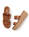 U.S. Polo Assn. Women Open Toe Elettra Wedge Sandals
