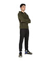 Flying Machine Two Pocket Solid Hooded Jacket