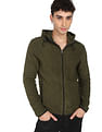 Flying Machine Two Pocket Solid Hooded Jacket