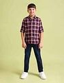 U.S. Polo Assn. Kids Boys Spread Collar Check Shirt