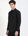 Calvin Klein Jeans Solid Slim-Fit Satin Woven Shirt