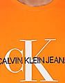 Calvin Klein Men Orange Regular Monogram Logo T-Shirt