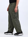 Flying Machine Loose Fit Solid Cargo Trousers