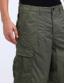 Flying Machine Loose Fit Solid Cargo Trousers