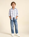 U.S. Polo Assn. Kids Boys Grid Tattersall Checked Regular Fit Shirt