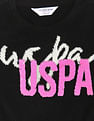 U.S. Polo Assn. Kids Crew Neck Patterned Knit Flip Sequin Sweater