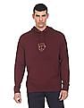 Tommy Hilfiger Men Maroon Tonal Embroidered Crest Sweatshirt