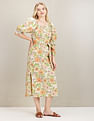 U.S. Polo Assn. Women Square Neck Tie Up Midi Dress