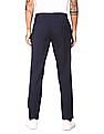 Tommy Hilfiger Men Navy Solid Flat Casual Trousers