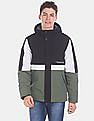 Flying Machine Hooded Colour Block Casual Jacket