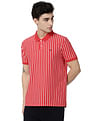 AD by Arvind Vertical Stripe Modern Slim Fit Polo Shirt