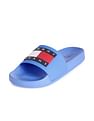 Tommy Hilfiger Women Blue Brand Printed Pool Slides