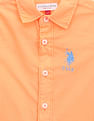 U.S. Polo Assn. Kids Boys Pure Cotton Solid Shirt