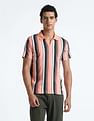 Flying Machine Vertical Stripe Cotton Polo Shirt