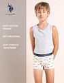 USPA Innerwear Boys Mid Rise Cotton Spandex Trunks - Pack Of 3