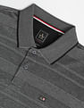 Arrow Sports Ribbed Collar Horizontal Stripe Polo Shirt