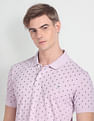 Flying Machine Short Sleeve Geometric Print Polo Shirt