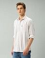 Arrow Sport Air Soft Regular Fit Vertical Striped Shirt