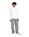 Calvin Klein Men White High Neck Solid T-Shirt