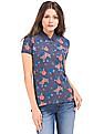 U.S. Polo Assn. Women Floral Print Regular Fit Polo Shirt