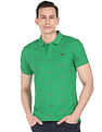 AD by Arvind Typography Print Cotton Polo Shirt