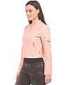 U.S. Polo Assn. Women Textured Faux Leather Cropped Jacket