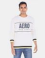 Aeropostale Men White Crew Neck Brand Print Sweatshirt