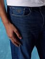 Flying Machine Men Slash Slim Tapered Fit Jeans