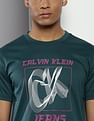 Calvin Klein Crew Neck Monogram Print T-Shirt