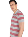 AD by Arvind Cotton Horizontal Stripe Polo Shirt
