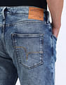 Flying Machine Slash Slim Tapered Fit Acid Washed Jeans