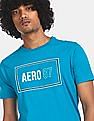 Aeropostale Men Blue Crew Neck Cotton T-Shirt
